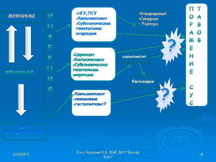  • НГУ, ПГУ • Конъюнктивит • Субклиническая генитальная инфекция • Эпидидимит • Синдром