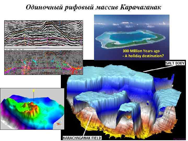 Одиночный рифовый массив Карачаганак 300 Million Years ago - A holiday destination? 