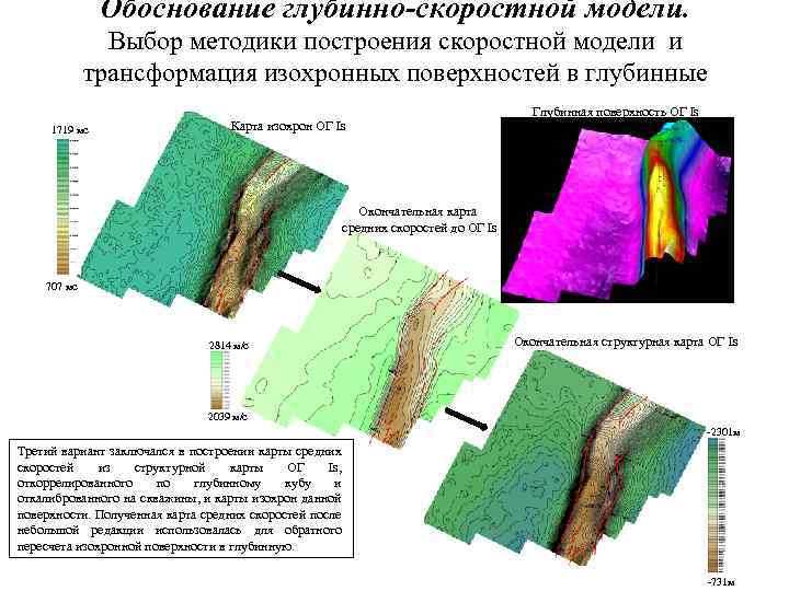 Обоснование глубинно-скоростной модели. Выбор методики построения скоростной модели и трансформация изохронных поверхностей в глубинные