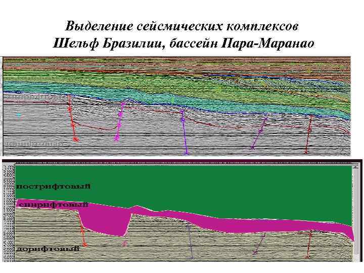 Выделение сейсмических комплексов Шельф Бразилии, бассейн Пара-Маранао 