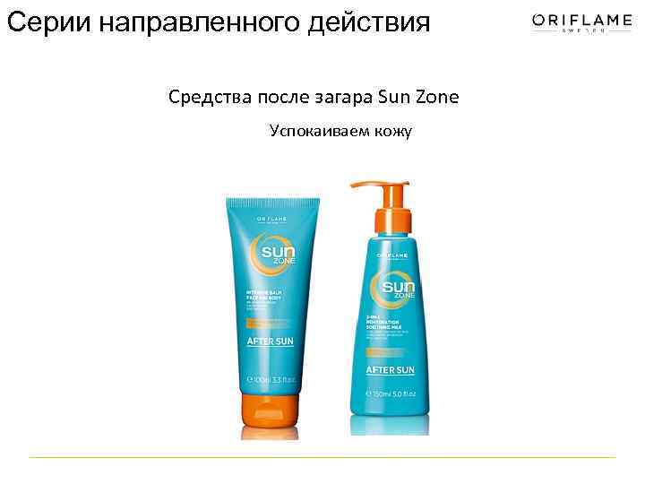 Серии направленного действия Средства после загара Sun Zone Успокаиваем кожу 