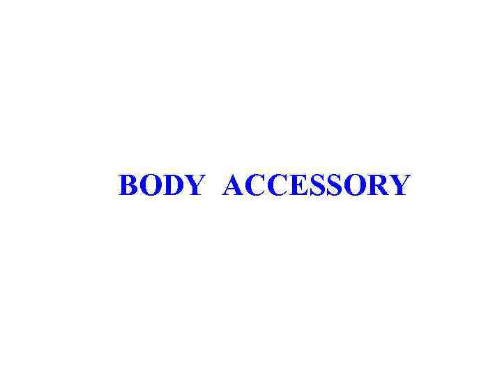 BODY ACCESSORY 
