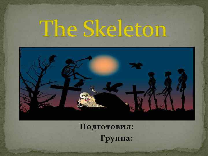 The Skeleton Подготовил: Группа: 