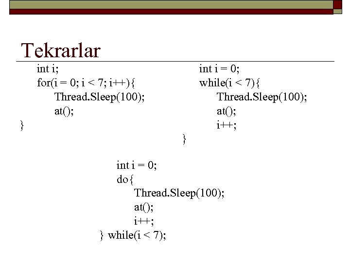 Int i for i in f. Thread Sleep c#. For (INT I = 0, I < Size, i++) {}.