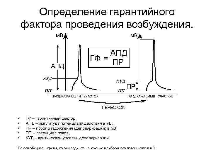 Определение гарантийного фактора проведения возбуждения. • • • ГФ – гарантийный фактор, АПД –