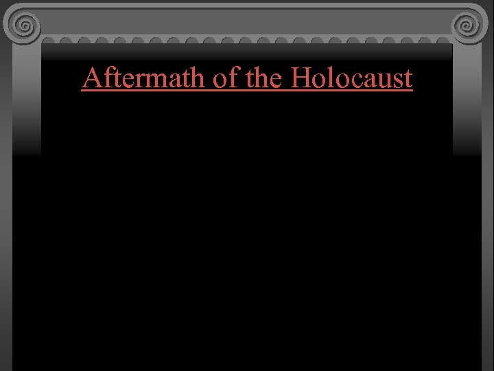 Aftermath of the Holocaust 