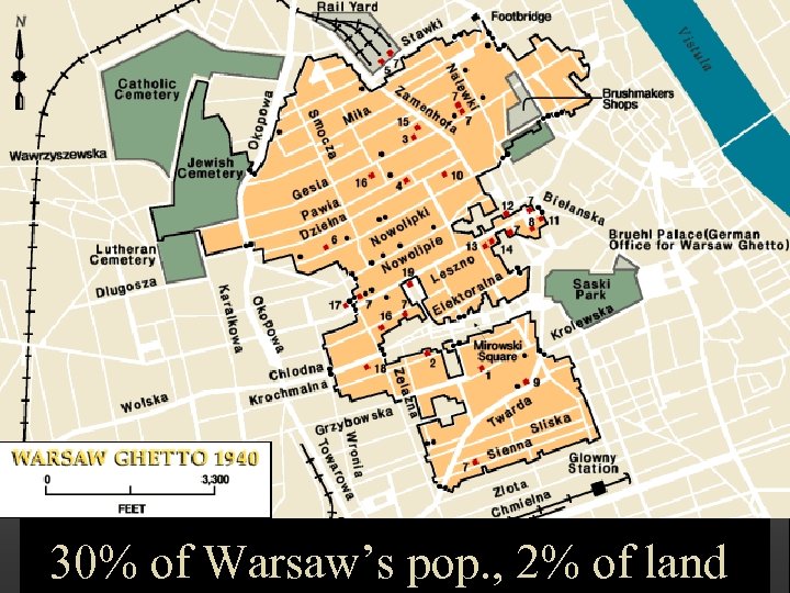 30% of Warsaw’s pop. , 2% of land 