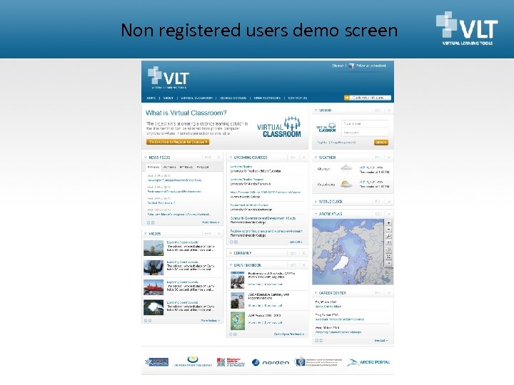 Non registered users demo screen 