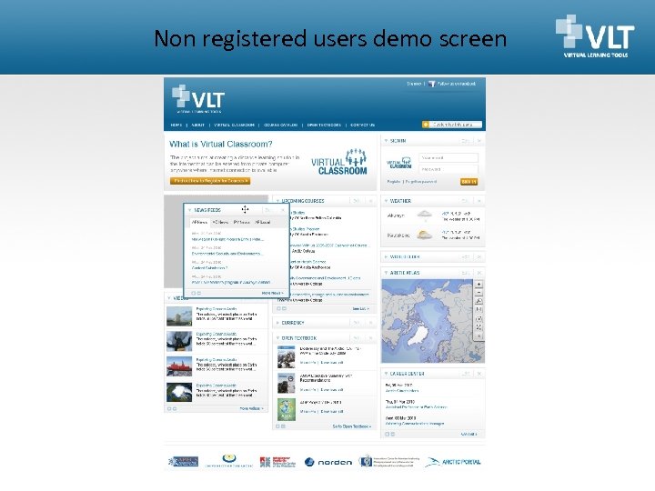 Non registered users demo screen 