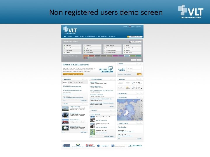 Non registered users demo screen 