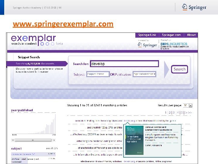 Springer Author Academy | 17. 03. 2018 | 94 www. springerexemplar. com 