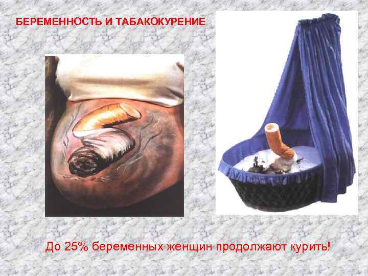 БЕРЕМЕННОСТЬ И ТАБАКОКУРЕНИЕ До 25% беременных женщин продолжают курить! 