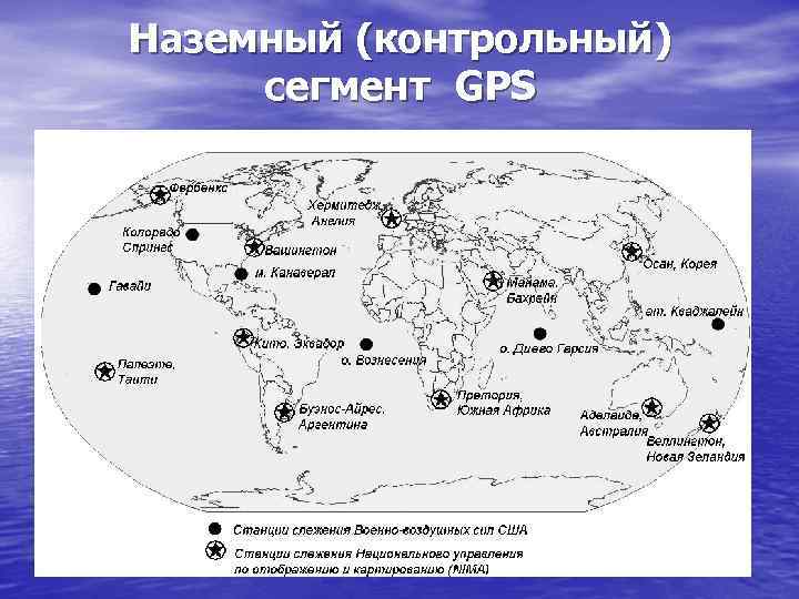 Наземный (контрольный) сегмент GPS 