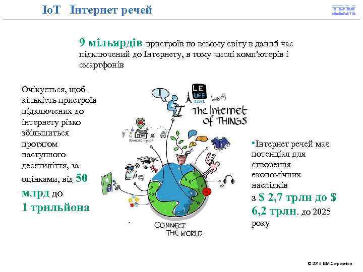 Io. T Інтернет речей 9 мільярдів пристроїв по всьому світу в даний час підключений