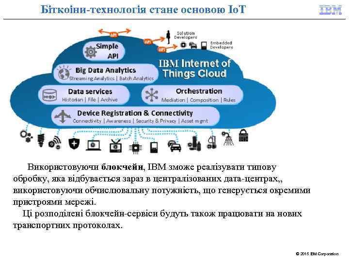 Біткоіни-технологія стане основою Io. T Використовуючи блокчейн, IBM зможе реалізувати типову обробку, яка відбувається
