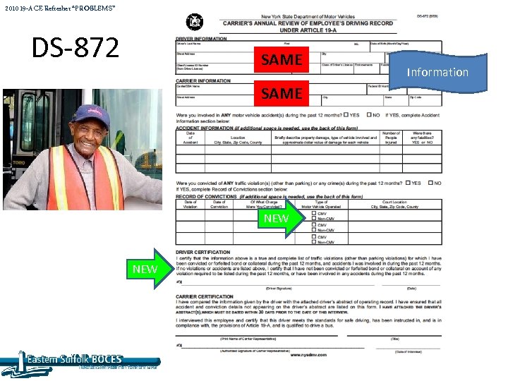 2010 19 -A CE Refresher “PROBLEMS” DS-872 SAME NEW Information 