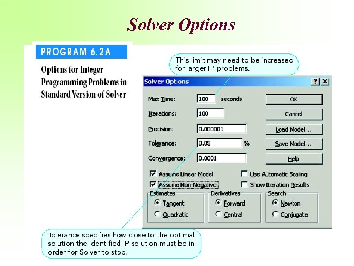Solver Options 