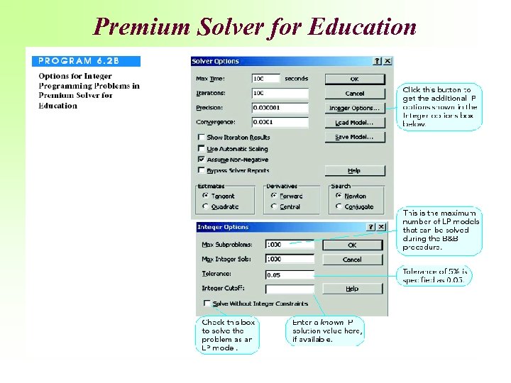 Premium Solver for Education 
