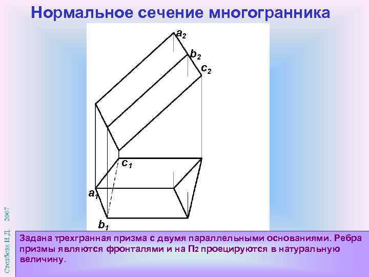 Нормальное сечение многогранника a 2 b 2 c 1 a 1 b 1 Задана