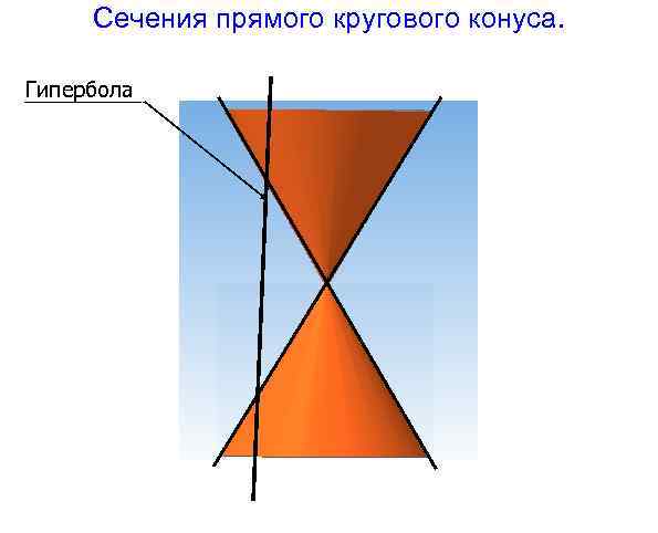 Сечения прямого кругового конуса. Гипербола 