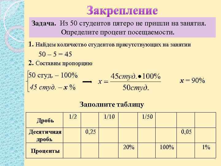 Задача закрепить