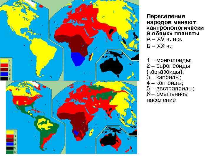 Карта рас мира