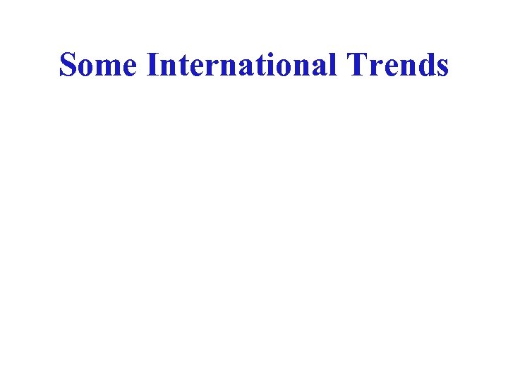 Some International Trends 