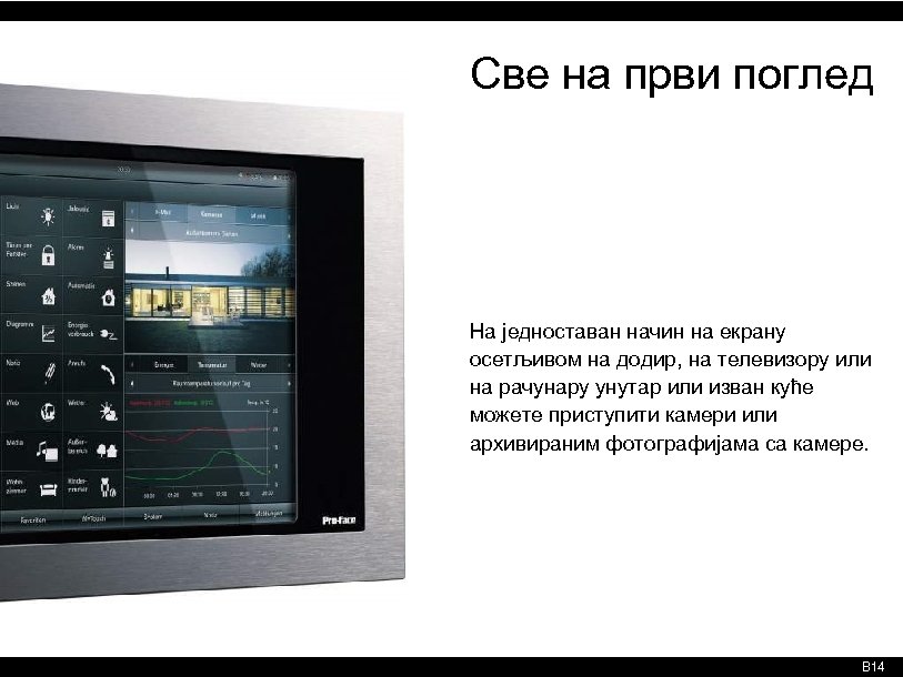 Све на први поглед На једноставан начин на екрану осетљивом на додир, на телевизору