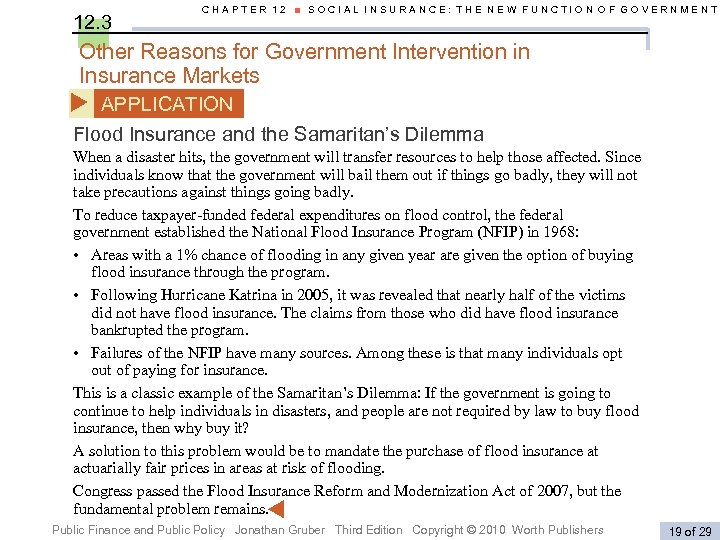 12. 3 CHAPTER 12 ■ SOCIAL INSURANCE: THE NEW FUNCTION OF GOVERNMENT Other Reasons