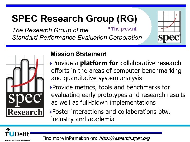 SPEC Research Group (RG) * The present The Research Group of the Standard Performance