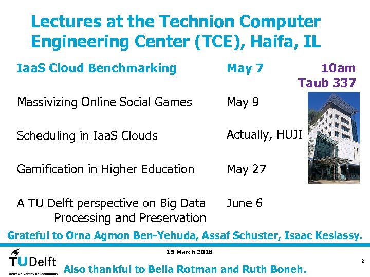 Lectures at the Technion Computer Engineering Center (TCE), Haifa, IL Iaa. S Cloud Benchmarking