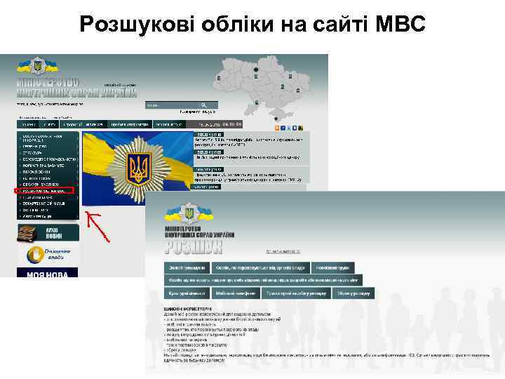 Розшукові обліки на сайті МВС 