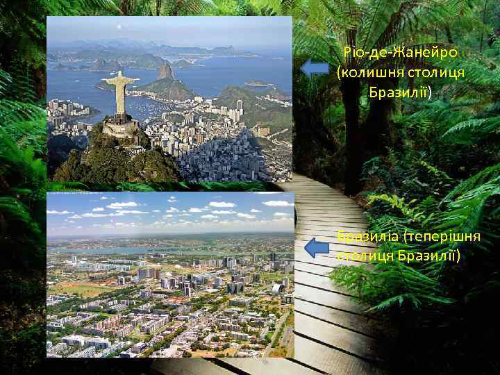 Ріо-де-Жанейро (колишня столиця Бразилії) Бразиліа (теперішня столиця Бразилії) 
