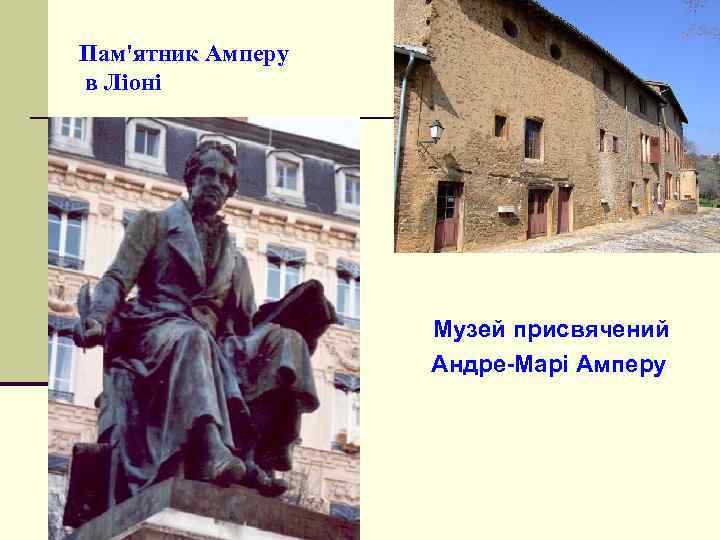 Пам'ятник Амперу в Ліоні Музей присвячений Андре-Марі Амперу 