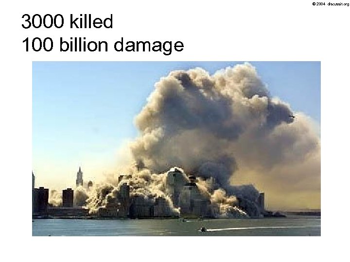 © 2004 discussit. org 3000 killed 100 billion damage 