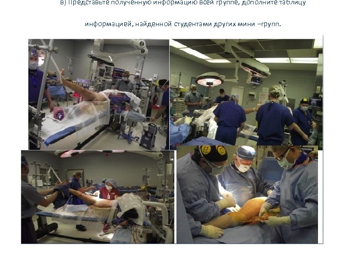 в) Представьте полученную информацию всей группе, дополните таблицу информацией, найденной студентами других мини –групп.