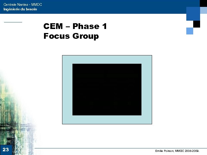 Centrale Nantes - MMDC Ingénierie du besoin CEM – Phase 1 Focus Group 23