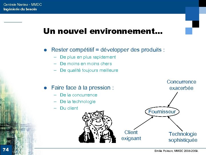 Centrale Nantes - MMDC Ingénierie du besoin Un nouvel environnement… ● Rester compétitif =