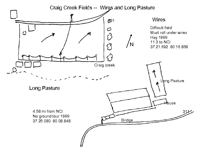 Craig Creek Fields -- Wires and Long Pasture Wires 621 N Difficult field Must