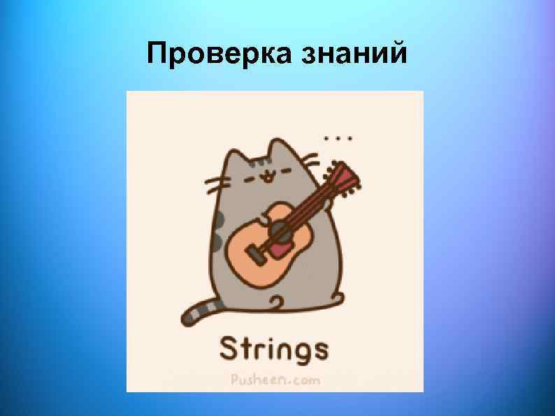 Проверка знаний 