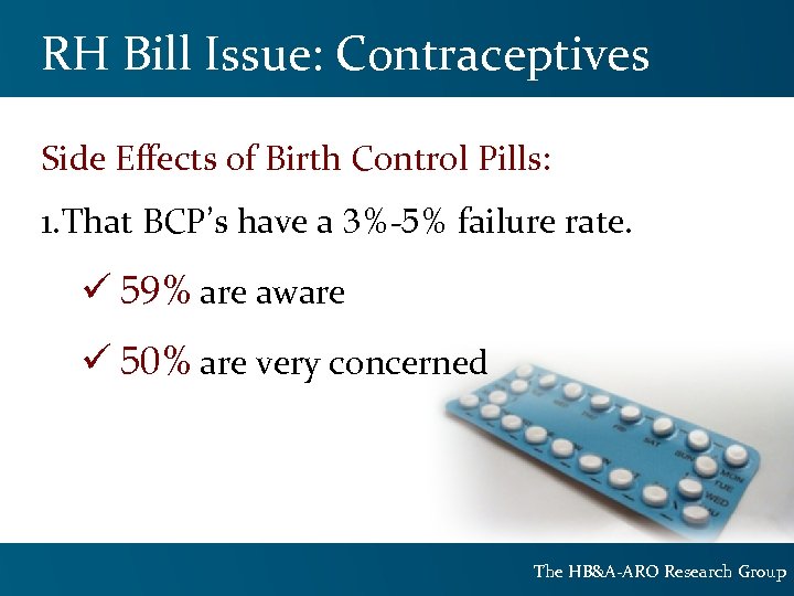 RH Bill Issue: Contraceptives Side Effects of Birth Control Pills: 1. That BCP’s have