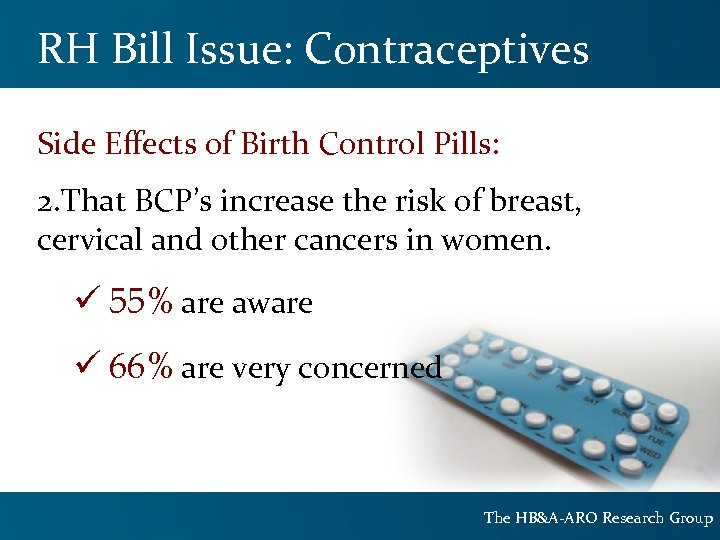RH Bill Issue: Contraceptives Side Effects of Birth Control Pills: 2. That BCP’s increase