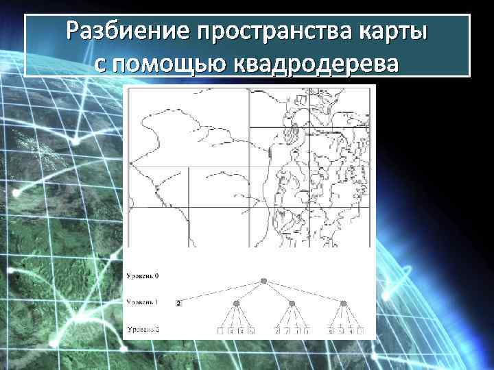 Разбиение пространства карты с помощью квадродерева 