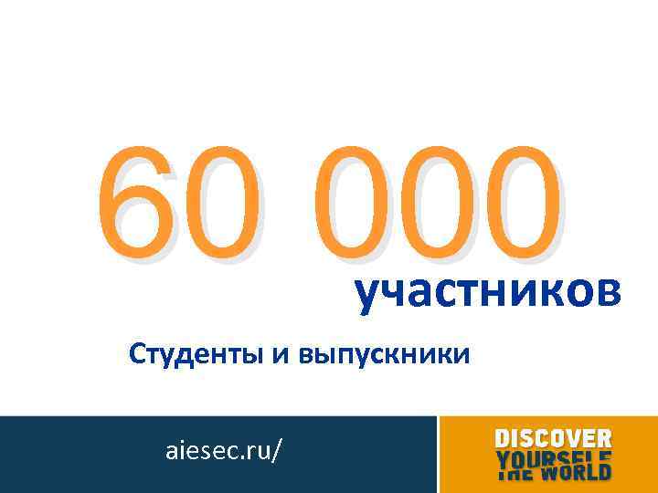 60 000 участников Студенты и выпускники aiesec. ru/ 