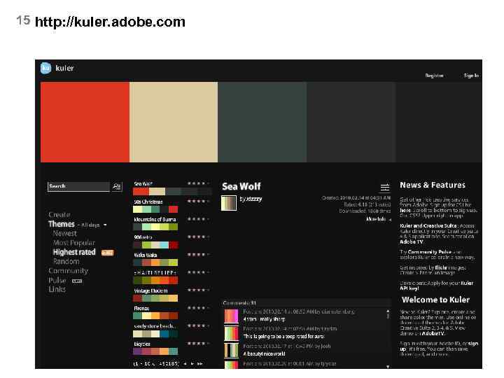 15 http: //kuler. adobe. com 