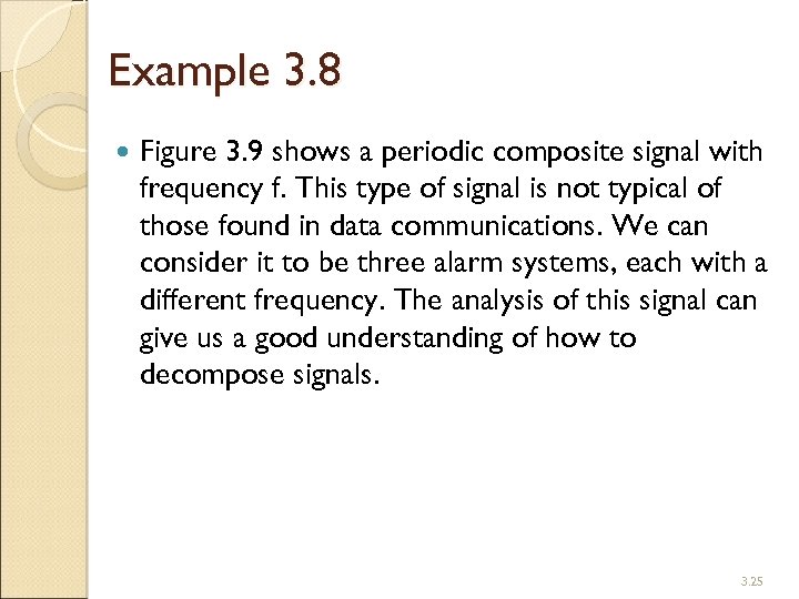 Example 3. 8 Figure 3. 9 shows a periodic composite signal with frequency f.