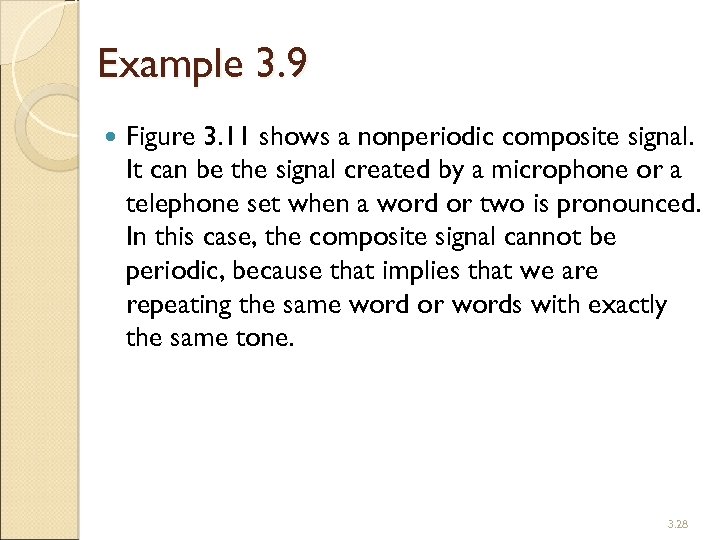 Example 3. 9 Figure 3. 11 shows a nonperiodic composite signal. It can be