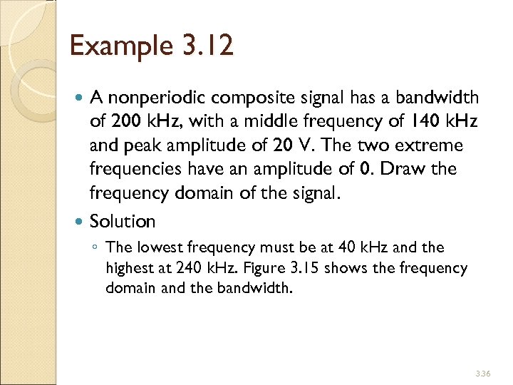 Example 3. 12 A nonperiodic composite signal has a bandwidth of 200 k. Hz,