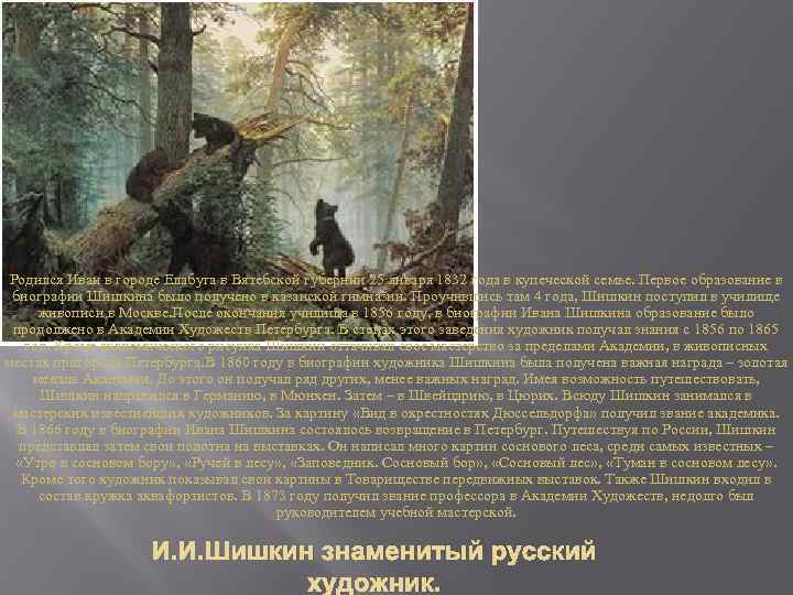 Родился Иван в городе Елабуга в Вятебской губернии 25 января 1832 года в купеческой