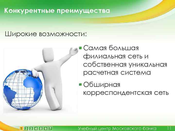 Конкурентные преимущества Широкие возможности: Самая большая филиальная сеть и собственная уникальная расчетная система Обширная
